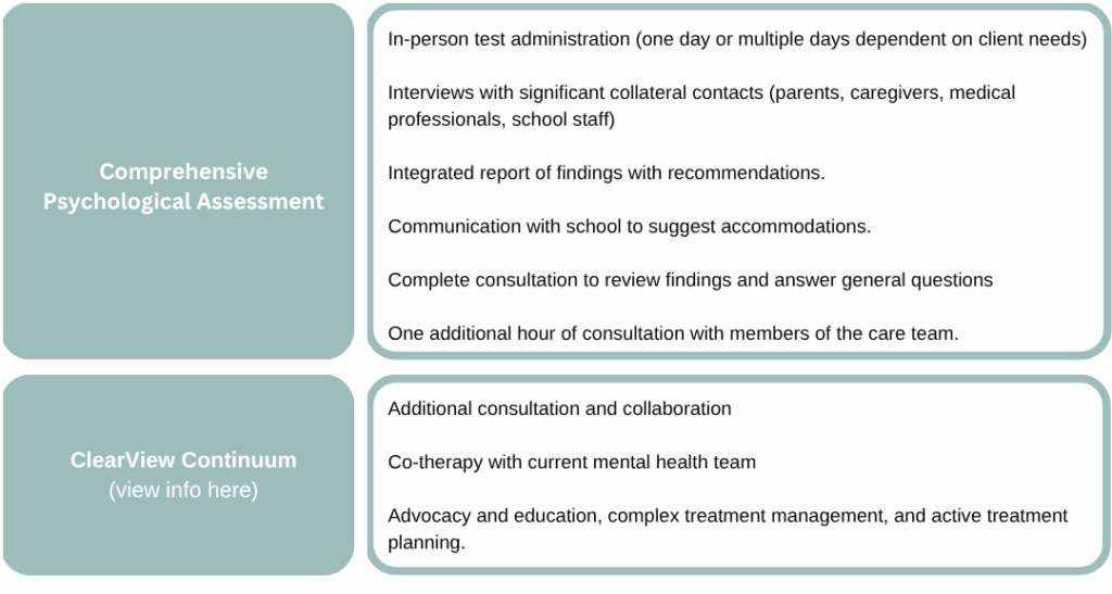 neuropsychological assessment and psychological testing services